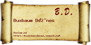 Buxbaum Dénes névjegykártya
